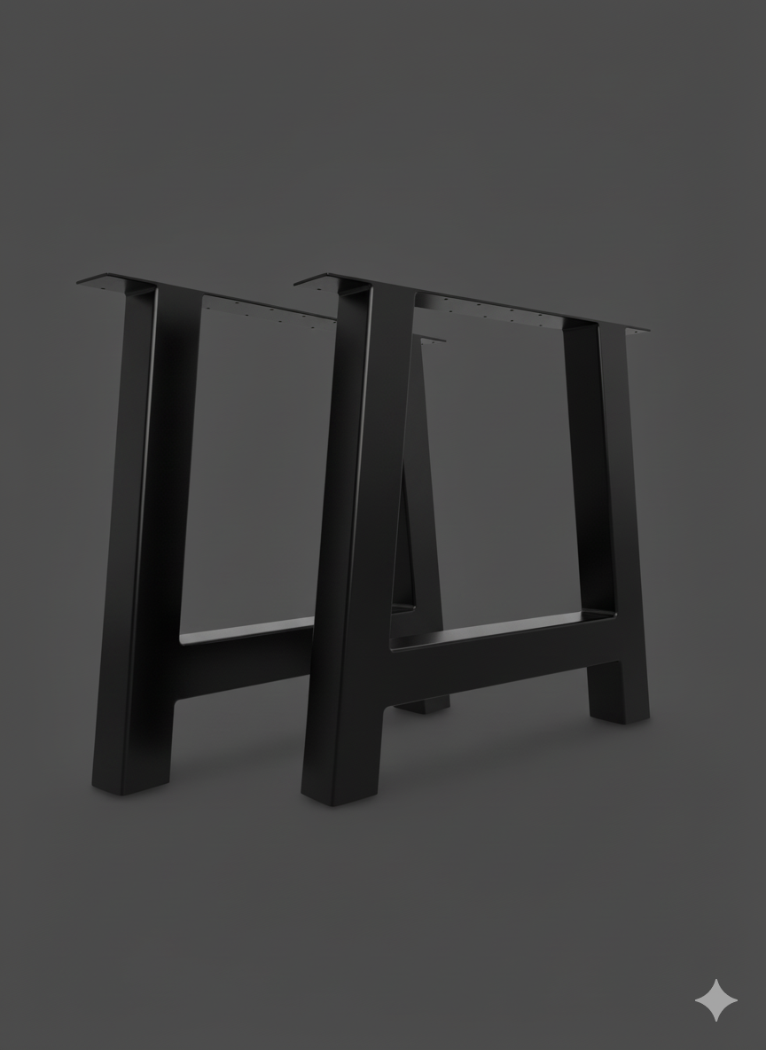 Heavy Duty Loft Style Table Legs Black Finish A-Frame for Dining Table Desk