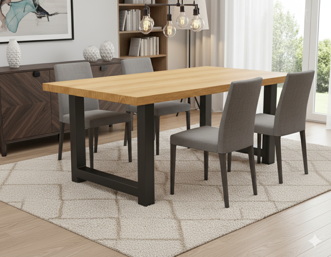 Pair of Industrial Metal Table Legs, Heavy Duty Steel Desk Dining table