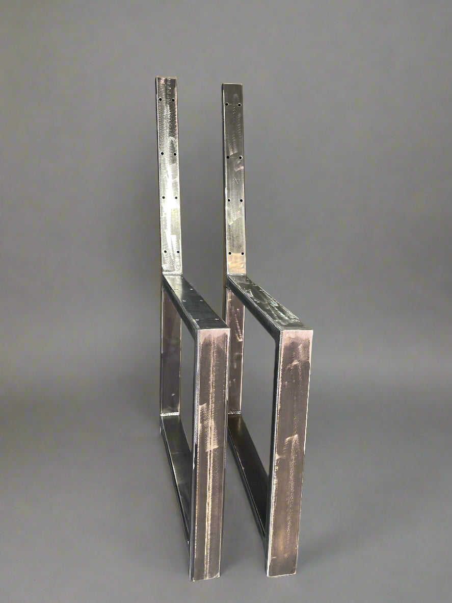 Heavy Duty Metal Bench Legs with Back Rest – Handmade Scaffolding Board Pair, Solid Set of 2 Legs for Sturdy Seating