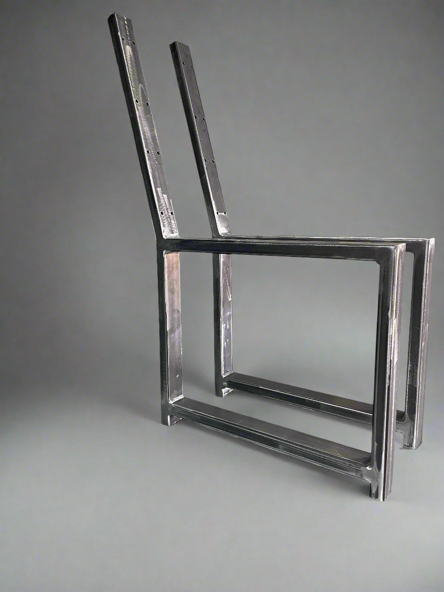 Heavy Duty Metal Bench Legs with Back Rest – Handmade Scaffolding Board Pair, Solid Set of 2 Legs for Sturdy Seating
