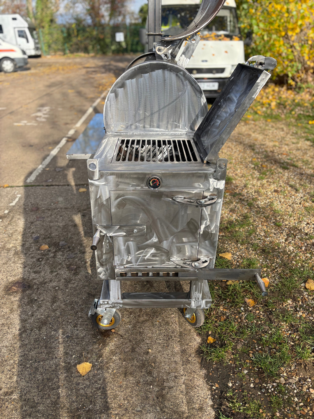 Heavy Duty Offset BBQ Smoker Charcoal Grill Pit | Custom Built Handmade Steel Meat Smoker for Competition, Catering, Patio Cooking