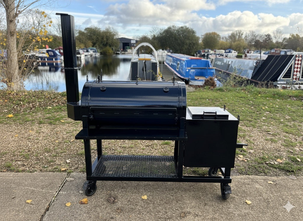 Heavy Duty Offset BBQ Smoker Charcoal Grill Pit | Custom Built Handmade Steel Meat Smoker for Competition, Catering, Patio Cooking