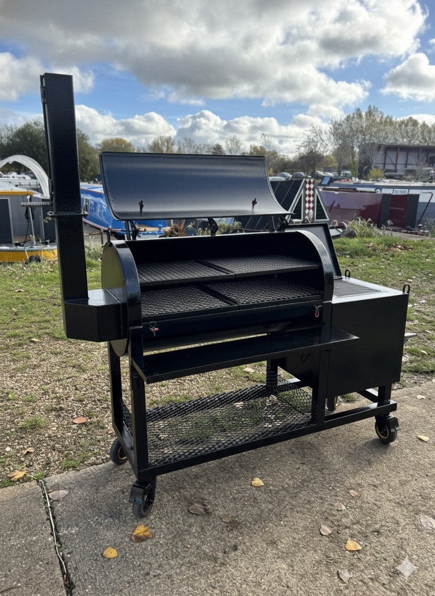 Heavy Duty Offset BBQ Smoker Charcoal Grill Pit | Custom Built Handmade Steel Meat Smoker for Competition, Catering, Patio Cooking