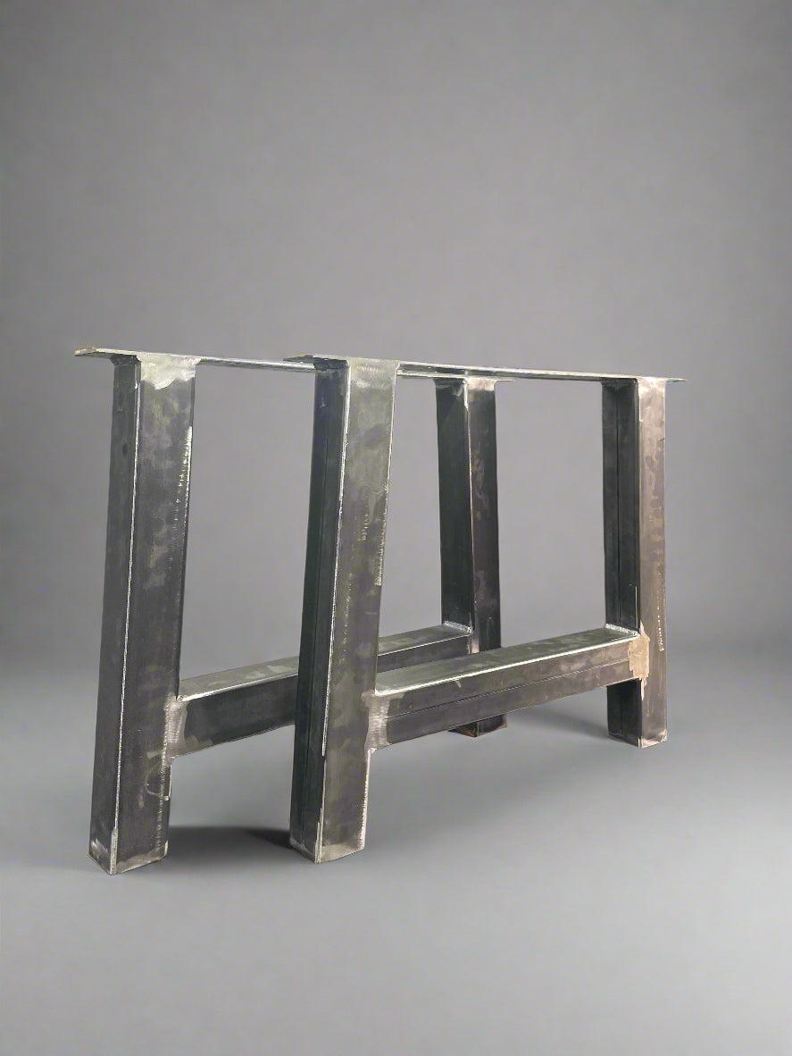Heavy Duty A Frame Desk Table Legs - Set of 2 Industrial Steel Box Legs 80x80x3mm for Furniture DIY