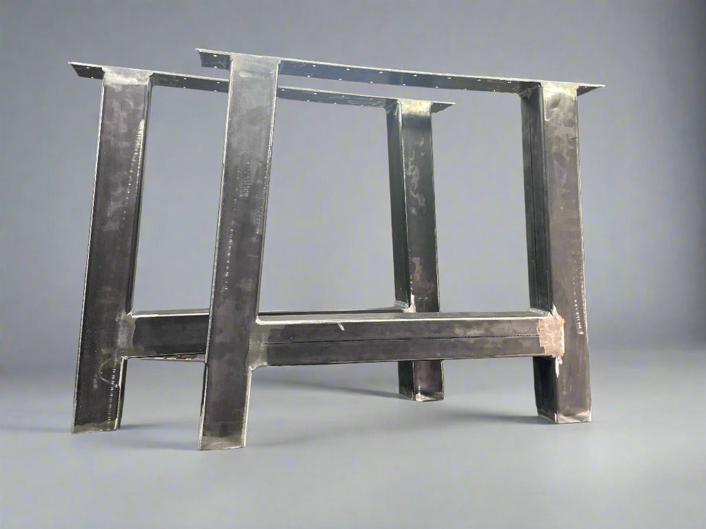 Heavy Duty A Frame Desk Table Legs - Set of 2 Industrial Steel Box Legs 80x80x3mm for Furniture DIY