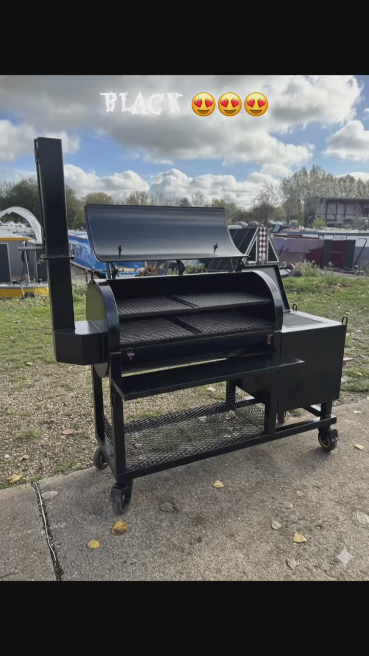 Heavy Duty Offset BBQ Smoker Charcoal Grill Pit | Custom Built Handmade Steel Meat Smoker for Competition, Catering, Patio Cooking
