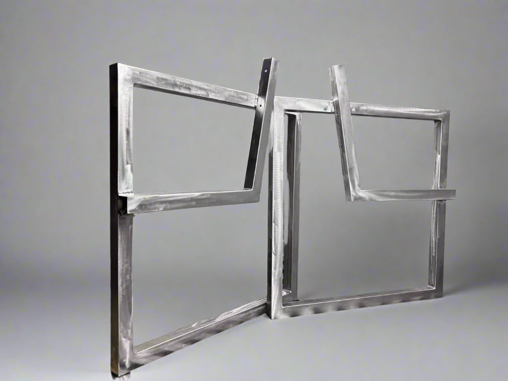 Heavy duty Pair of metal bench legs with backrest