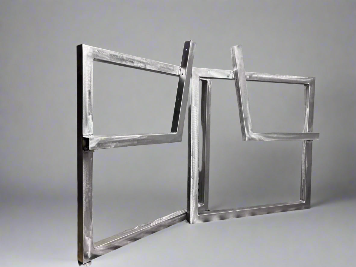 Heavy duty Pair of metal bench legs with backrest