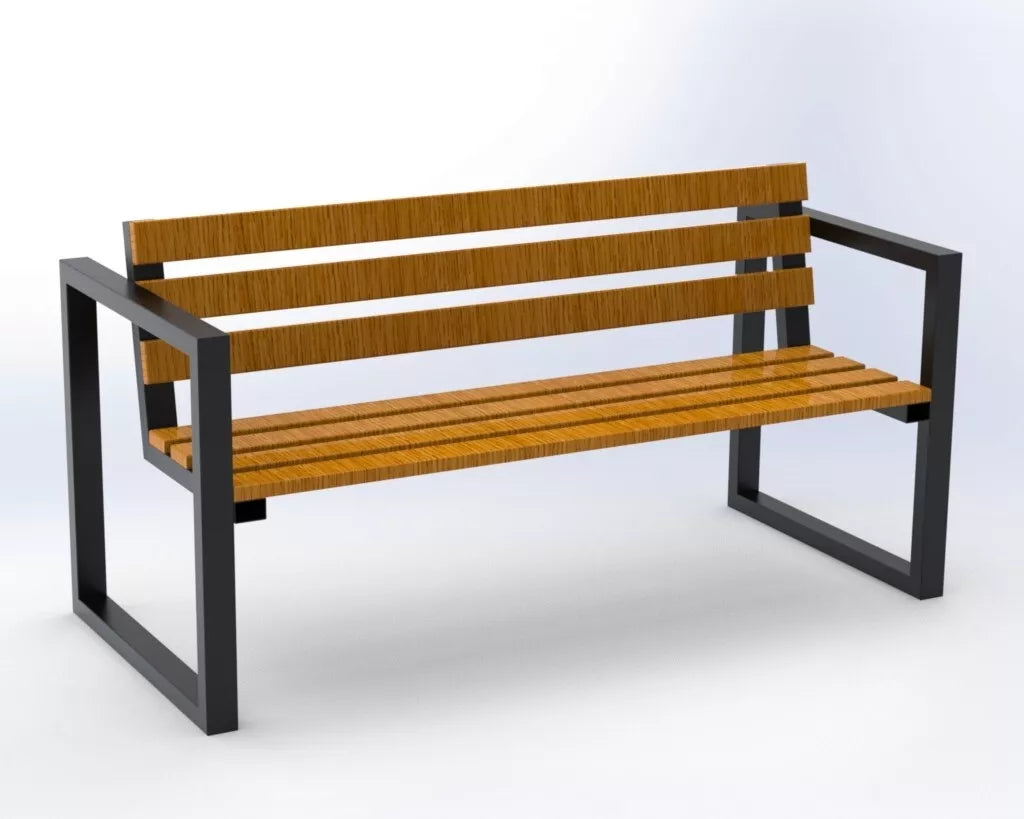 Heavy duty Pair of metal bench legs with backrest