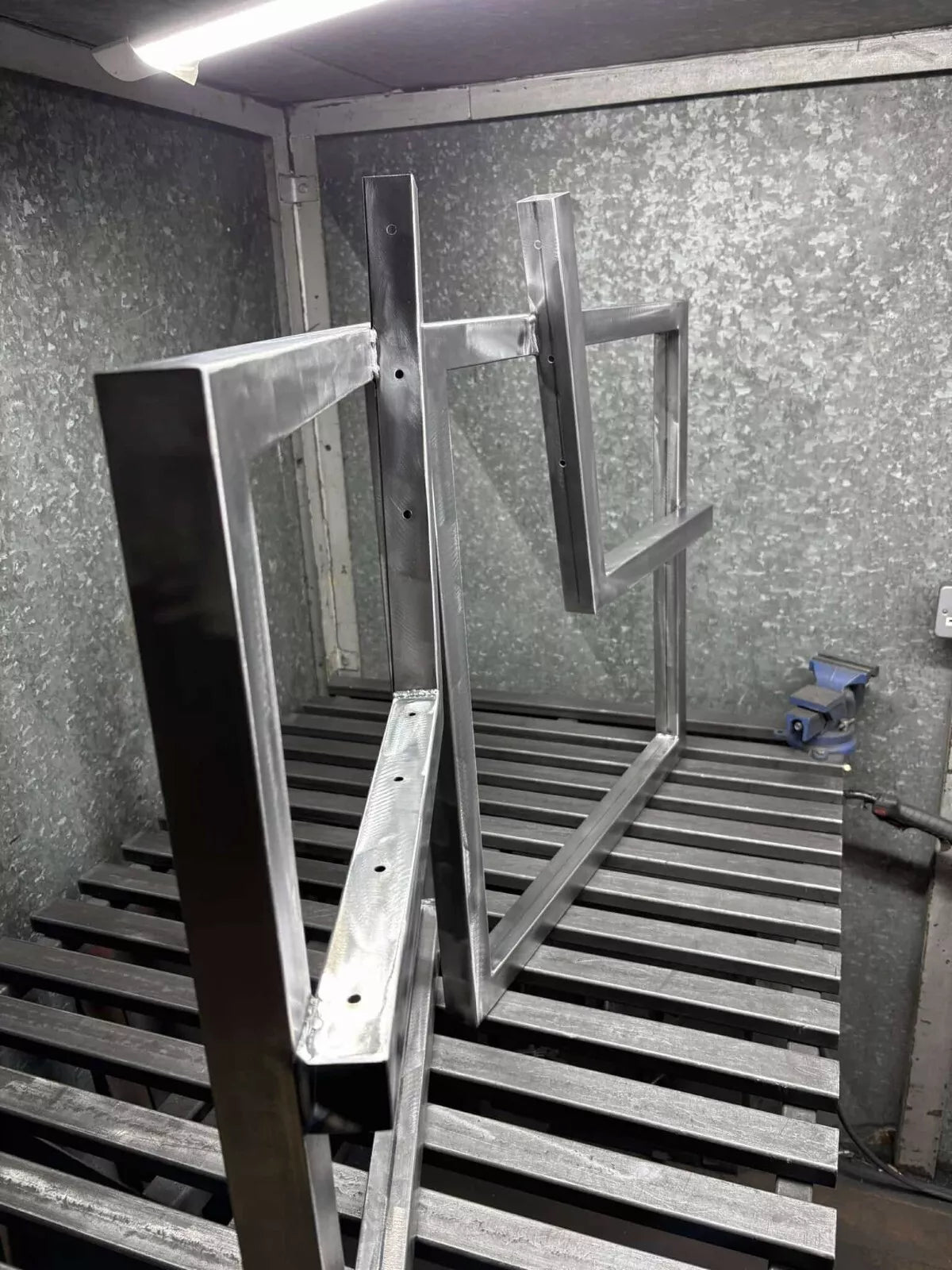 Heavy duty Pair of metal bench legs with backrest