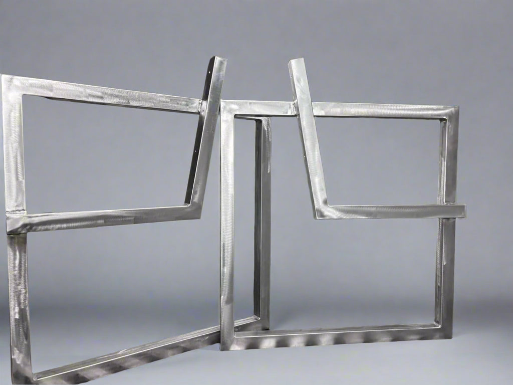 Heavy duty Pair of metal bench legs with backrest