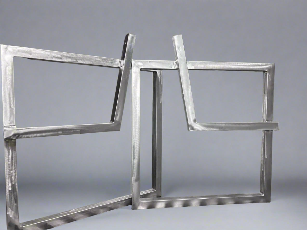 Heavy duty Pair of metal bench legs with backrest